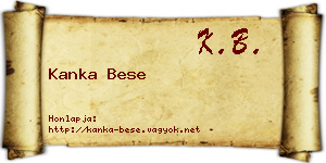 Kanka Bese névjegykártya